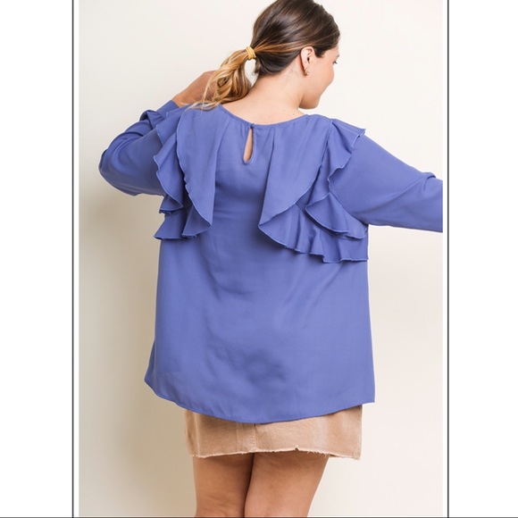 HOST PICK!🙋🏻‍♀️🎉Plus Size Ruffle Sleeve Blouse - Picture 3 of 10